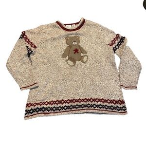 90s Vintage Christopher & Banks Teddy Bear Sweater C.J. Banks